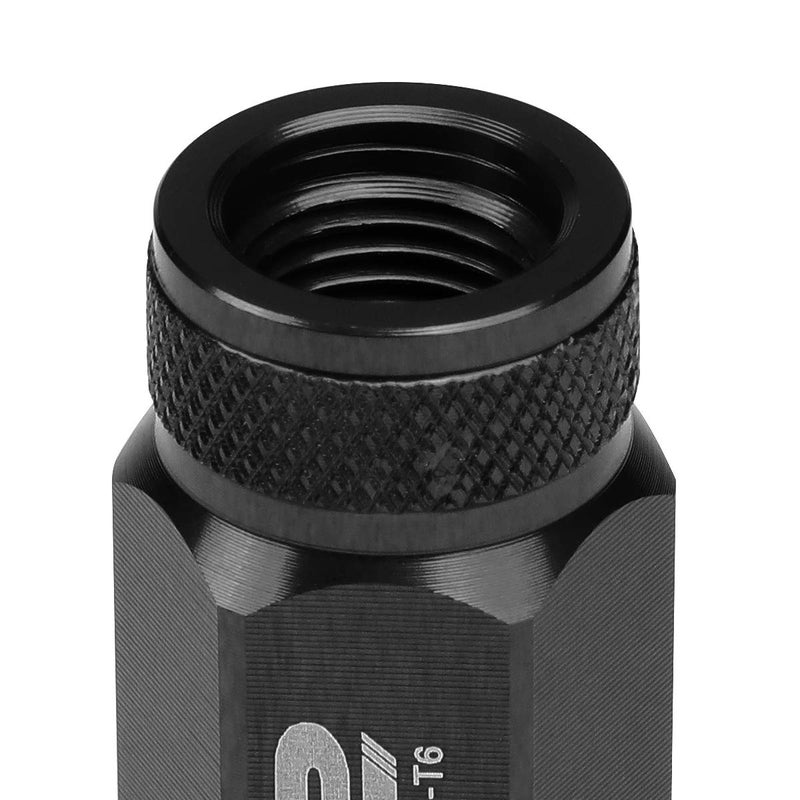 J2 Engineering LN-T7-022-125-BK 20Pcs M12 x 1.25 7075-T6 Aluminum 80mm Spiked Cap Lug Nut w/Socket Adapter (Black) - Image 5